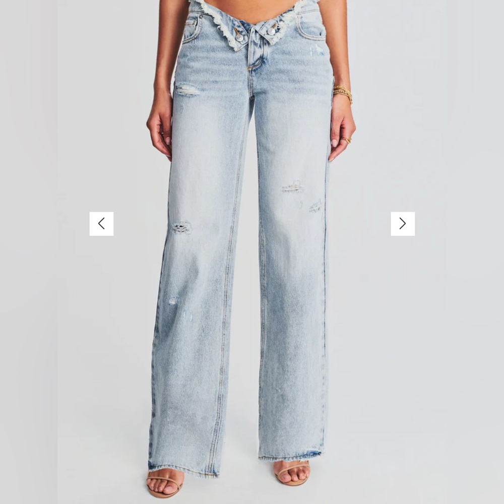 SER.O.YA Distressed Light Denim Flare Jeans